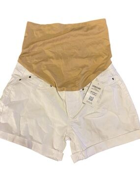 Signature White Shorts with Tan Support Panel